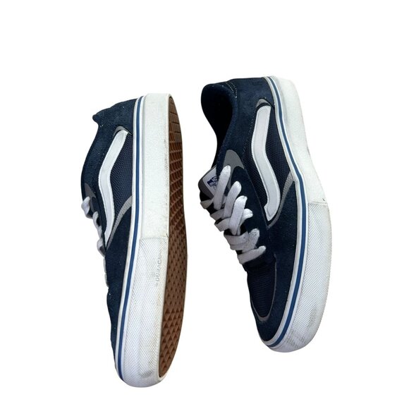 VANS Pro Skate Shoes Sneakers Blue Suede White Mens Sz 7.5 Low Top Lace Up - Picture 8 of 16